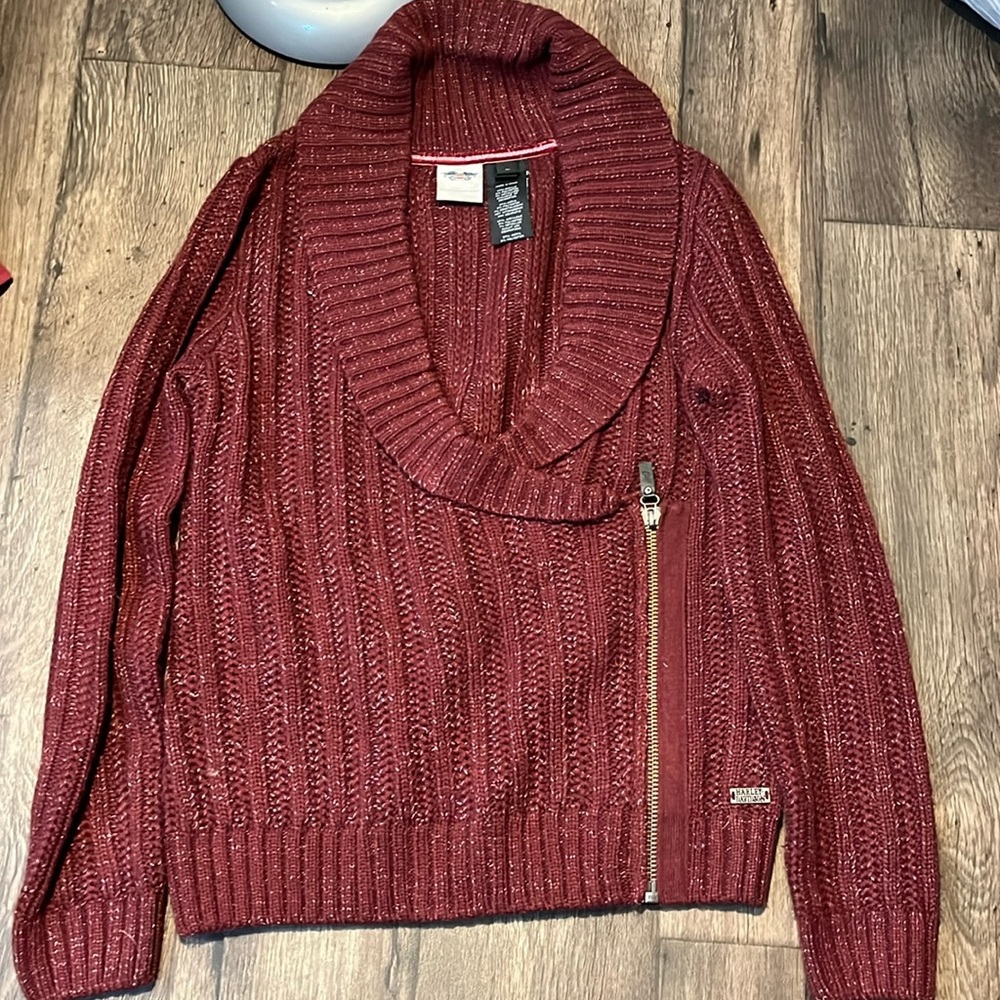 Gorgeous thick , side zippered Harley Davidson sweater